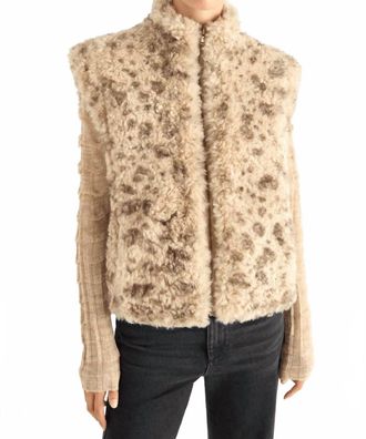 Cot&eacute;lac Sleeveless Faux Fur Vest In Aquarelle Sauvage