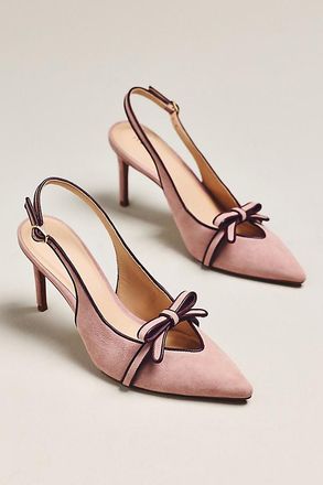 Maeve Bow Pointed-Toe Slingback Heels