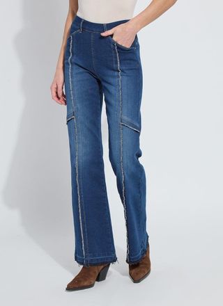 Lyss&eacute; Felicity Fringe Wide Leg Denim Trouser (32.5 Inseam)