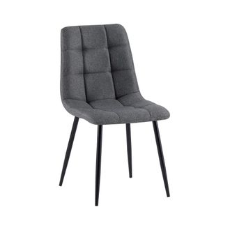 Clp Silla de comedor con reposapi&eacute;s en tela gris oscuro