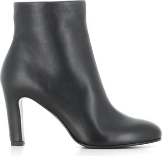 Del Carlo 12027 Nappa Enkellaars - Dames - Laarzen met Hak - Zwart - 37 EU - Leer - Schoenen