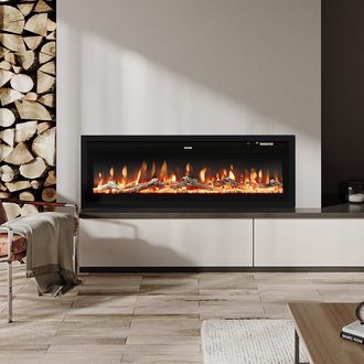 Living and Home Electric Fireplace with Remote 12 Flame Colours 1500W - 50 Inch - Living and Home | TJ Hughes