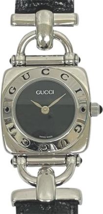Gucci Pre-owned 6300L Polshorloge - Dames - Vintage Horloges - Zwart - ONE Size - Leer - Vintage