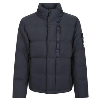 Stone Island Chaqueta corta de plum&oacute;n con logo - Jackets - Hombre - Azul - XL