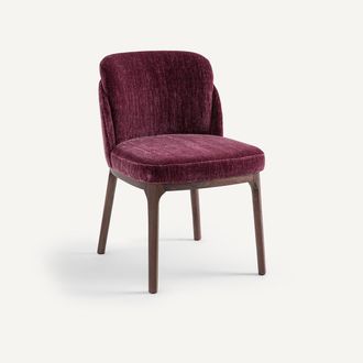 AM.PM Stoel met poten van notenhout en fluweel, Jabote