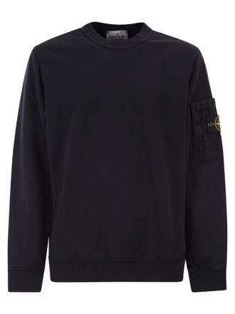 Stone Island Regular Fit Crew Neck Sweatshirt With Seasonal Pocket