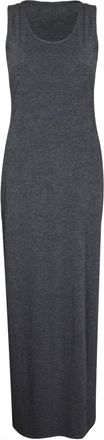 Purple Hanger New Womens Racer Back Scoop Neck Plain Summer Dresses Ladies Sleeveless Stretch Fit Long Vest Maxi Dress Dark Grey Size 20-22