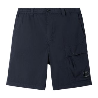 C.P. Company Casual Shorts, male, Blue, Size: XL 50 Fili Stretch Loose Lens Cargo Shorts