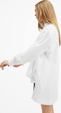 AllSaints Womens Recycled Polyester Percy Pleated Relaxed Fit Shirt, Size: UK 16/US 12