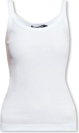 Dolce & Gabbana Spaghetti band top - Dames - Tops zonder mouwen - Wit - M - Katoen - Tops