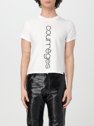 Courrèges Verticale Logo T-shirt met Korte Mouwen