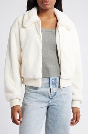 Thread & Supply Faux Fur Jacket in Ivory at Nordstrom Rack, Size Medium