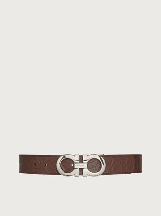 Ferragamo Men Reversible and adjustable Gancini belt Brown