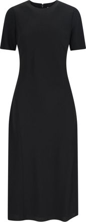 Calvin Klein Classic Black Midi Dress with Fitted Bodice and Flared Skirt