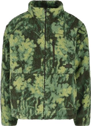 The North Face Green Extreme Pile Camouflage High-Collar Zip Jacket