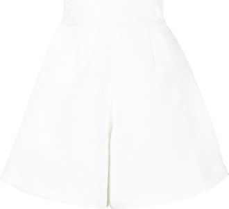 Bambah floral-pattern high-waisted shorts - women - Polyester - 12 - White