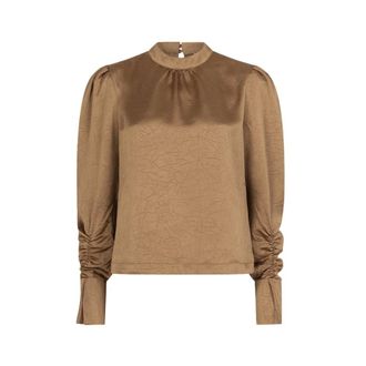 Dante6 Dames, Blouses & Shirts, Bruin, Maat: L Satijn