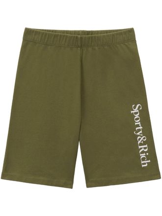 Sporty & Rich Shorts Serif con stampa - Verde