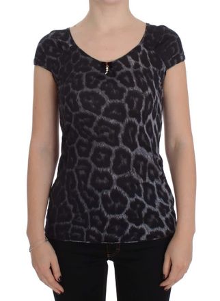 Cavalli Leopard Modal T-Shirt Blouse Womens Top