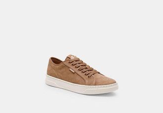 Coach Womens Canvas Sneaker in Beige, Size 7.5