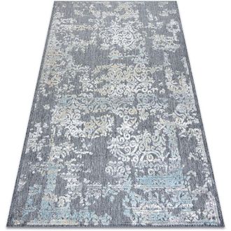 RugsX Rugsx - Alfombra Structural Sole D3812 - Ornamento Tejido Plano Gris / Beige Grey 80x250 Cm