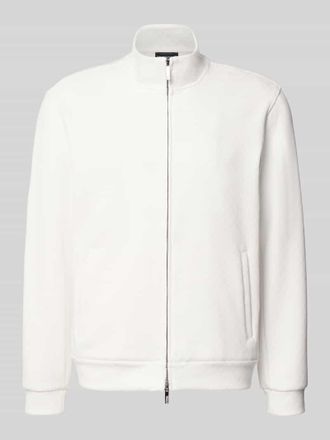 Emporio Armani Sweatjacke mit Stehkragen und Zweiwege-Rei&szlig;verschluss in Offwhite, Gr&ouml;&szlig;e XXL
