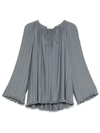 Lanvin Gathered Tie Neck Blouse