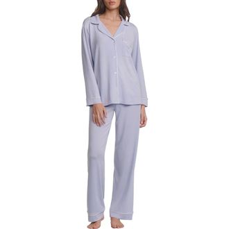 Eberjey Gisele Long Pajamas in Lavender Dusk/ivory at Nordstrom, Size X-Small
