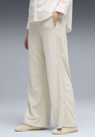 Puma Trainingshose PUMA HER COMFORT HIGH-WAIST WIDE LEG PANTS TR, Damen, Gr. XL, N-Gr, alpine snow, Sweatware, Obermaterial: 68% Baumwolle, 32% Polyester, 