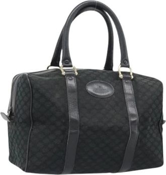 Celine Pre-owned Macadam Canvas Boston Bag - Dames - Vintage Handtas - Zwart - ONE Size - Leer - Vintage