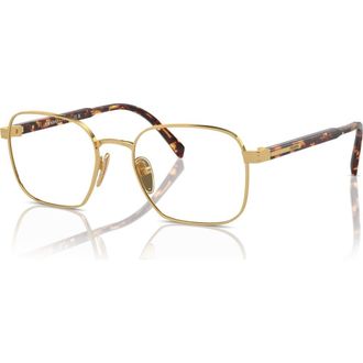 Prada 53mm Rectangle optical glasses in Gold at Nordstrom