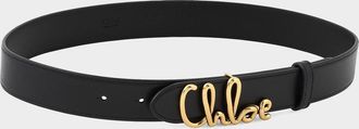 Chlo&eacute; Iconic Logo Leather Belt