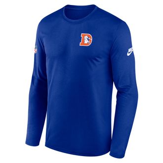 Nike Denver Broncos Alt Legend Small Logo Nike Mens Dri-FIT NFL Long-Sleeve T-Shirt in Blue | 02TJ4DAQ8W-UE8