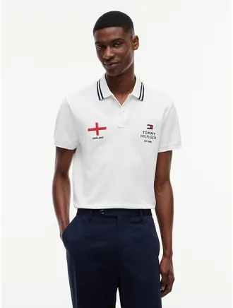 Tommy Hilfiger Mens Regular Fit England Soccer Polo - White - XXL
