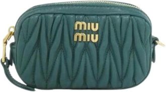 Miu Miu Pre-owned Belt Bags, female, Green, Size: ONE SIZE Pre-owned Matelasse MIU waist bag