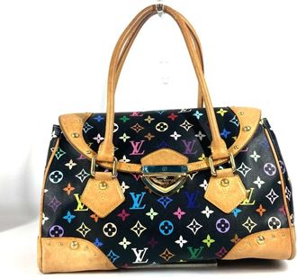 Louis Vuitton Black Multi-Color Noir Monogram Multicolore Canvas Handbag Shoulder Bag Tote Bag (Pre-Owned)