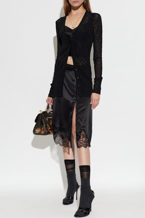 Dolce & Gabbana Skirt With Lace Trim, Womens, Black