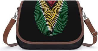 Generic Guyana Flag Finger Womens Crossbody Bag Fashion Shoulder Handbags Message Tote Bag with Adjustable Strap