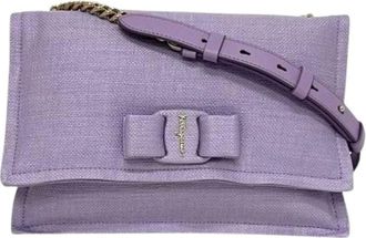 Ferragamo Pre-owned Shoulder Bags, female, Purple, Size: ONE SIZE Pre-owned Shoulder bag