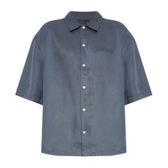 AllSaints Short Sleeve Shirts, male, Gray, Size: XL Circe Oversized Short Sleeve Shirt