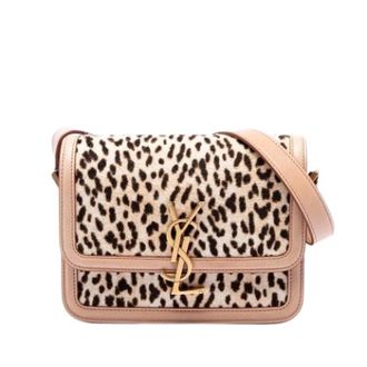 Saint Laurent Pre-owned Solferino - Dames - Pre-owned - Beige - Maat: ONE Size Leer