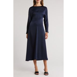 SIMKHAI Catriona Long Sleeve Midi Dress in Midnight at Nordstrom Rack, Size 2