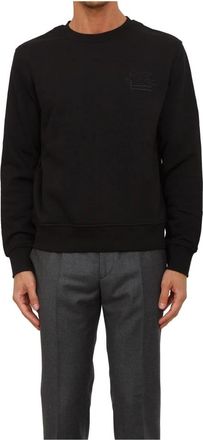 Etro C-Neck Sweatshirt - Heren - Ronde hals truien - Zwart - L - Katoen - Truien & Vesten