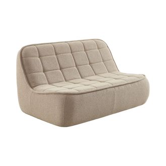 Sweeek Sof&aacute; envasado al vac&iacute;o de borreguito texturizado, 2 plazas, beige