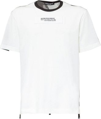 Dolce & Gabbana Mens Crew Neck Short Sleeve Tshirt - White Cotton - Size EU 48 (Mens)