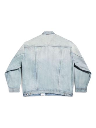 Balenciaga Light Wash Denim Jacket - Light Blue