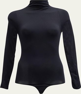 Commando Mock-Neck Long-Sleeve Ballet Bodysuit, One Size
