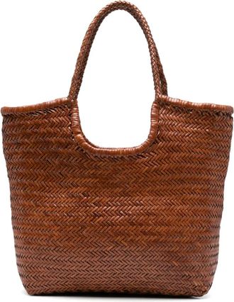 Dragon Diffusion NS Diagonal Triple Jump woven leather tote bag - women - Calf Leather - OS - Brown