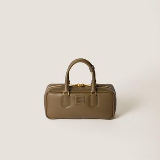 Miu Miu Arcadie Leather Bag, Woman, Tundra