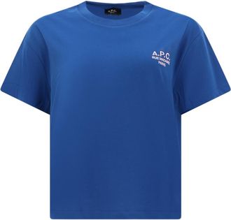 A.P.C. Royal Blue Logo Crew Neck T-Shirt